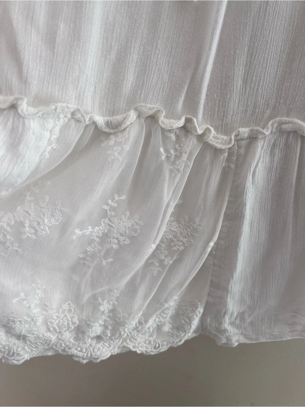 Free People White Embroidered Peasant Top